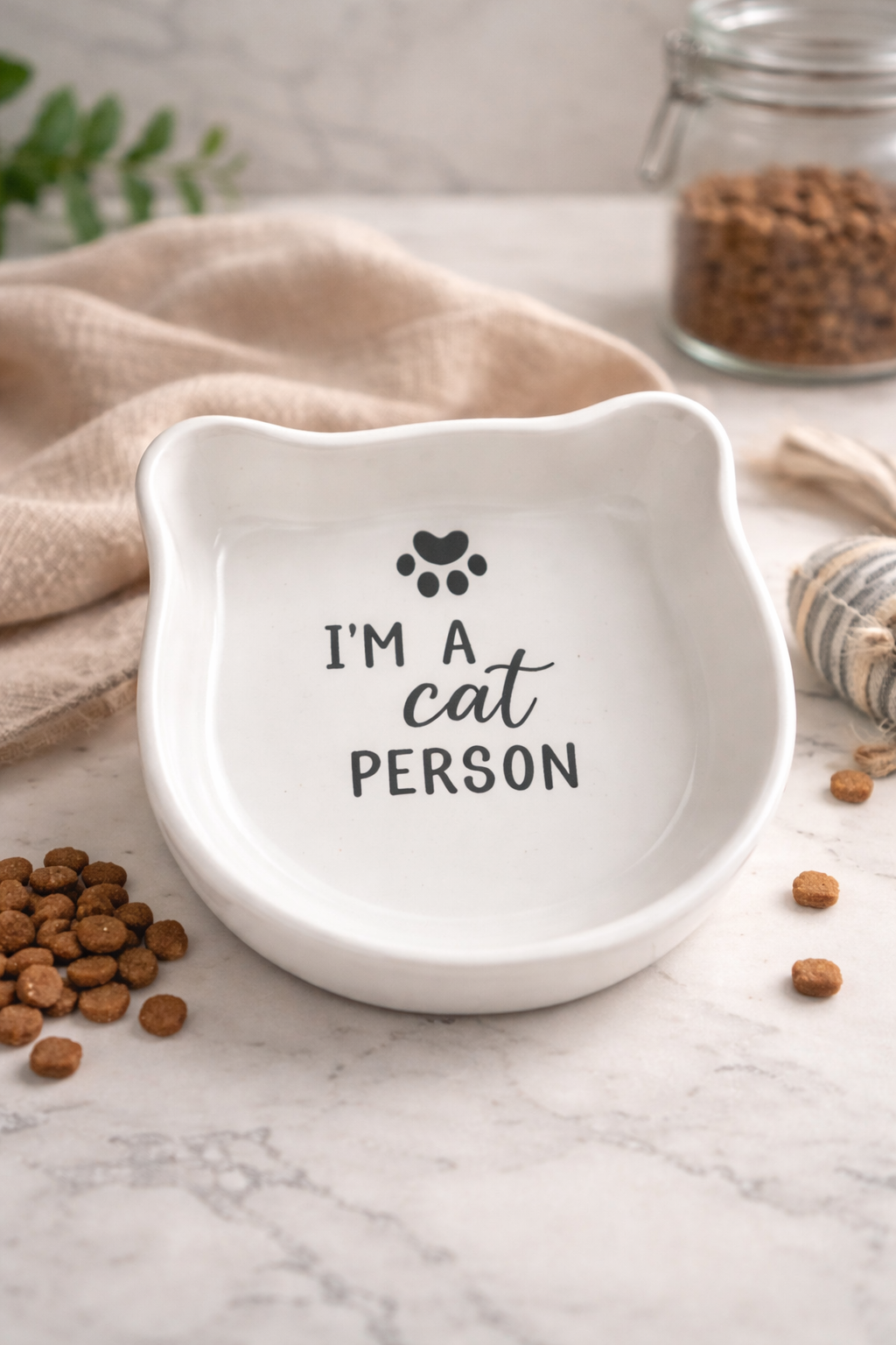 Seramik Kedi Mama Kabı – Kedi Mama ve Su Kabı, Dayanıklı, Kolay Temizlenebilir Kedi Tabağı